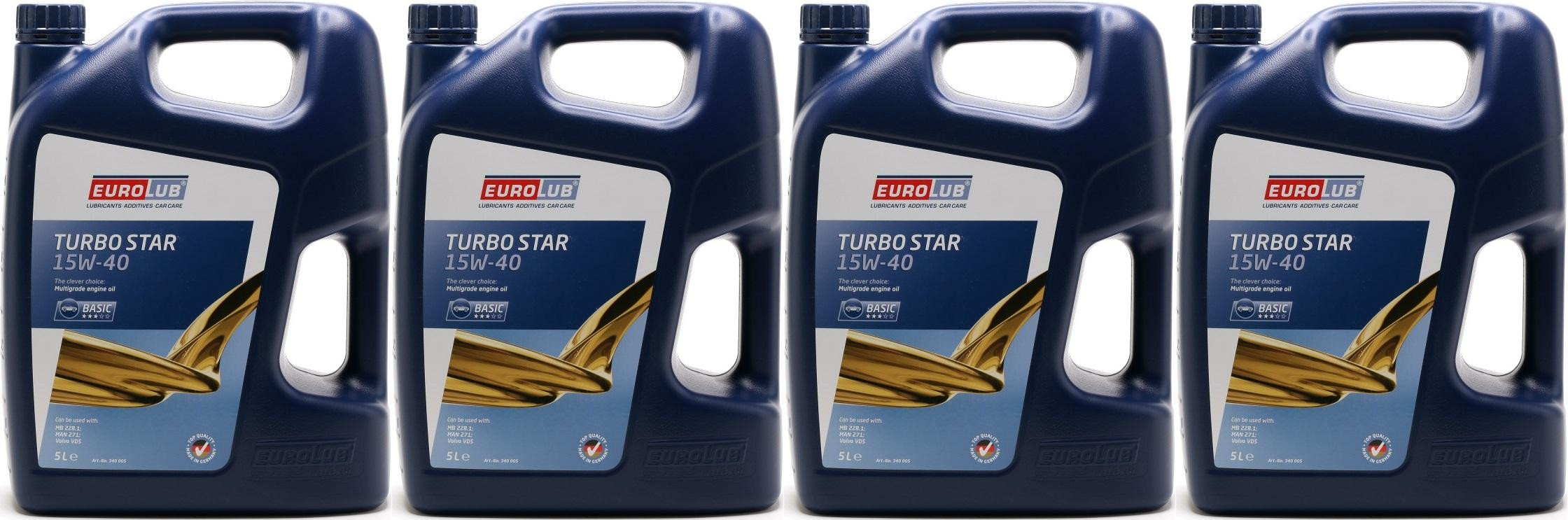 Eurolub Turbo Star 15W-40 Motoröl 4x 5 = 20 Liter