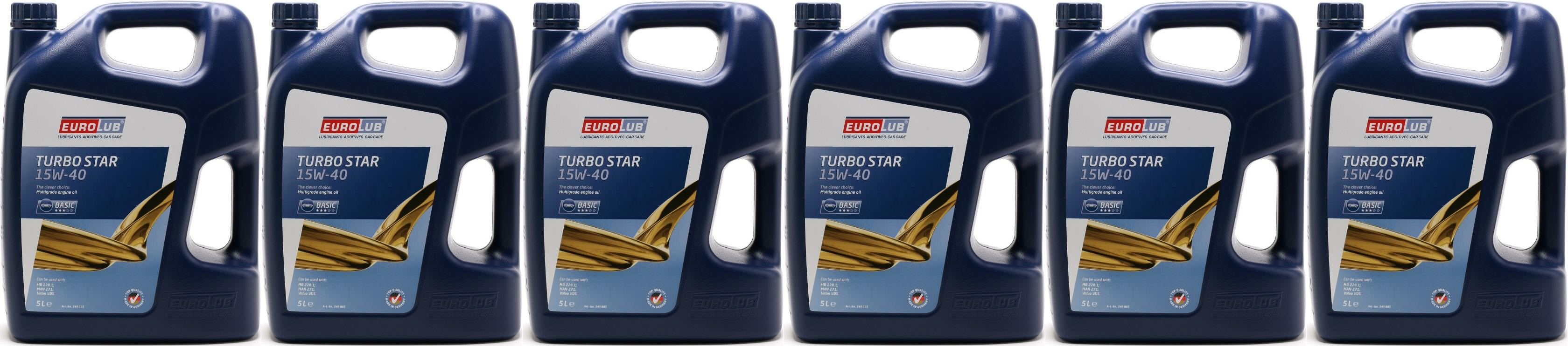 Eurolub Turbo Star 15W-40 Motoröl 6x 5 = 30 Liter