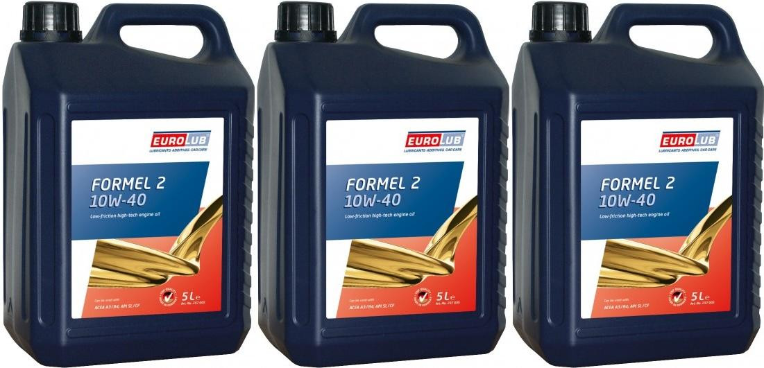 Eurolub Formel2 10W-40 Diesel & Benziner Motoröl 3x 5 = 15 Liter