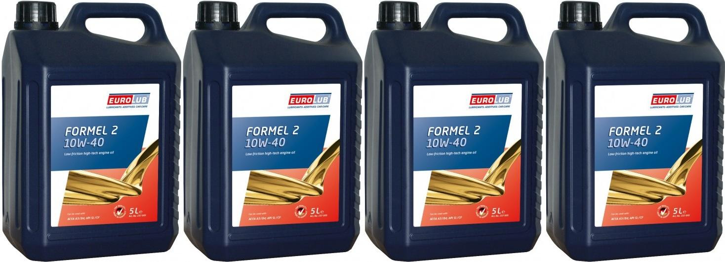 Eurolub Formel2 10W-40 Diesel & Benziner Motoröl 4x 5 = 20 Liter
