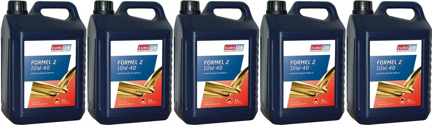 Eurolub Formel2 10W-40 Diesel & Benziner Motoröl 5x 5 = 25 Liter