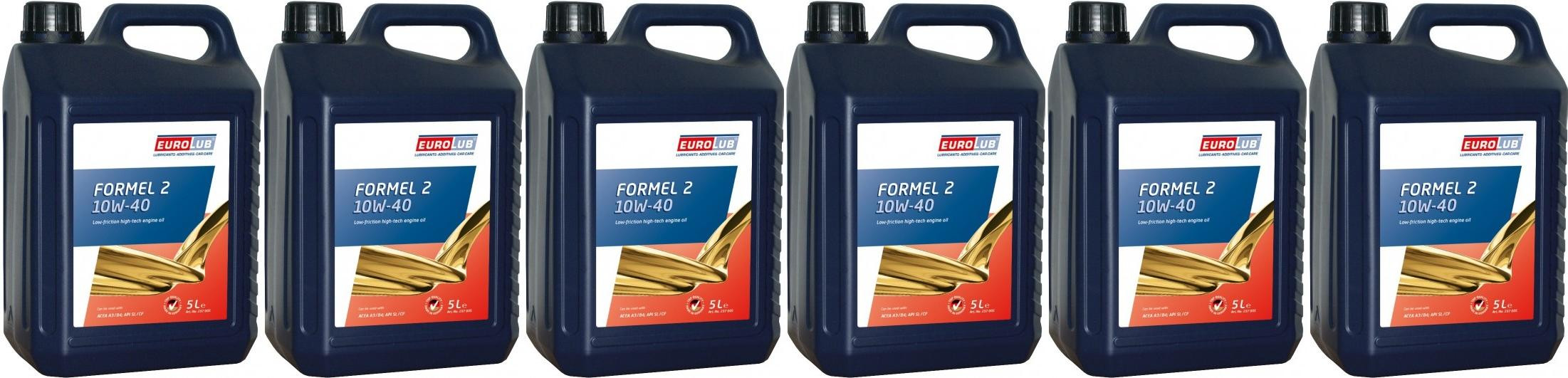 Eurolub Formel2 10W-40 Diesel & Benziner Motoröl 6x 5 = 30 Liter