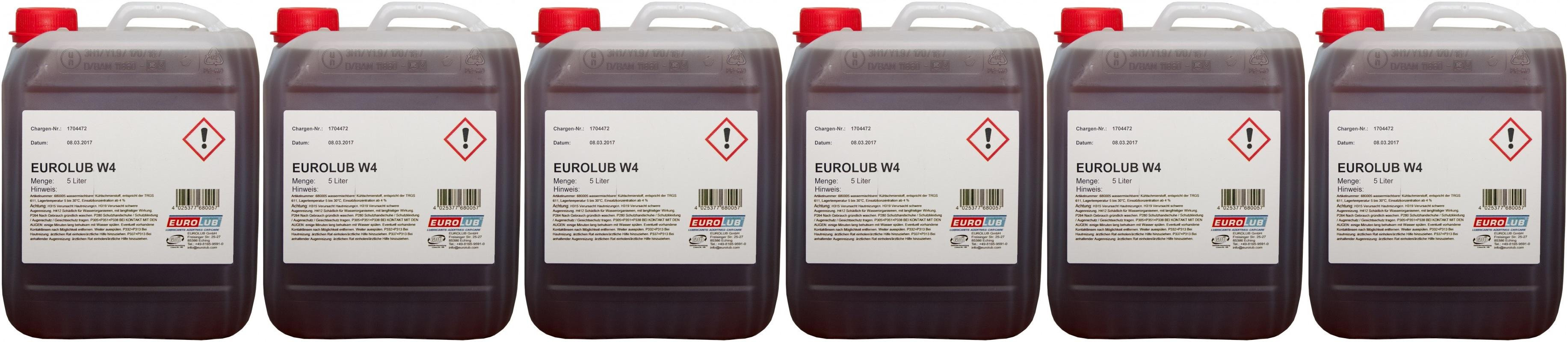 EUROLUB wassermischbarer Kühlschmierstoff W4 6x 5 = 30 Liter