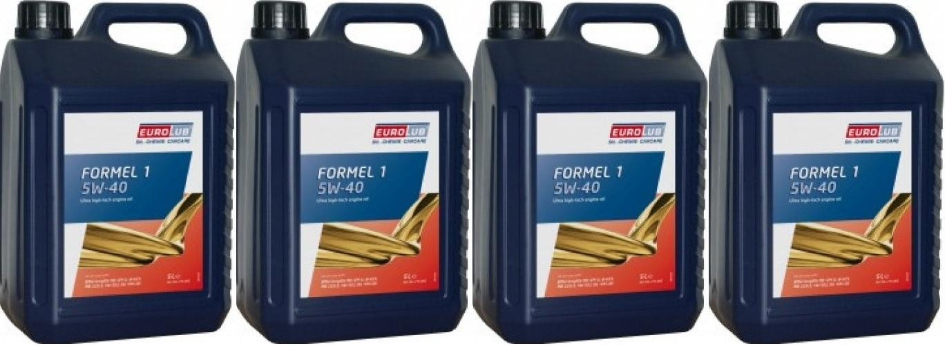 Eurolub Formel 1 5W-40 Motoröl 4x 5 = 20 Liter