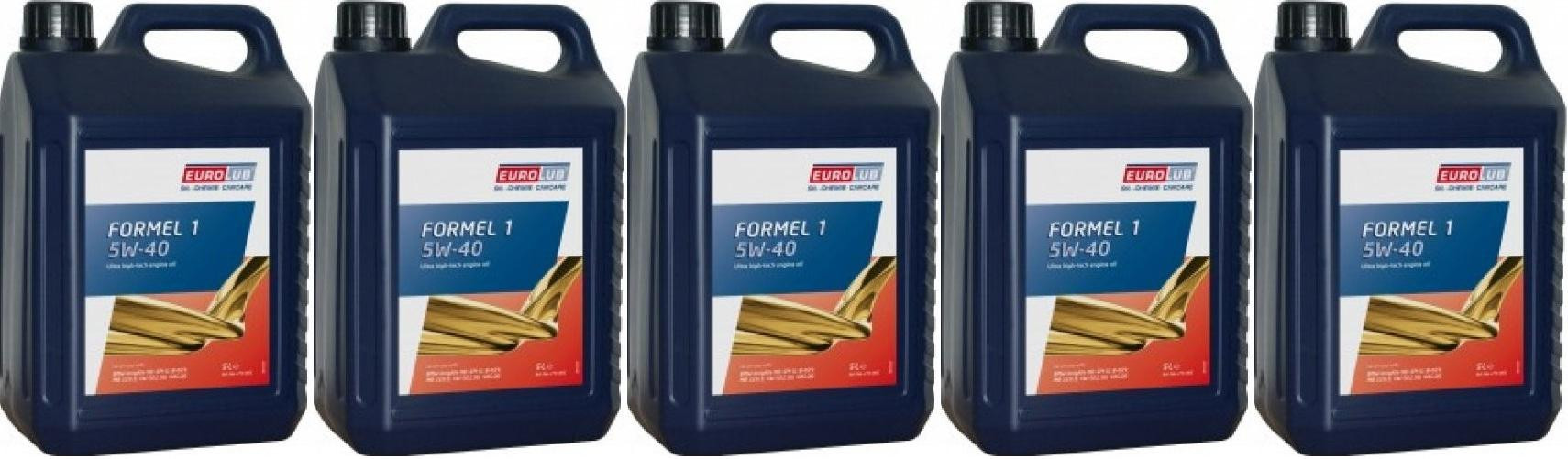 Eurolub Formel 1 5W-40 Motoröl 5x 5 = 25 Liter