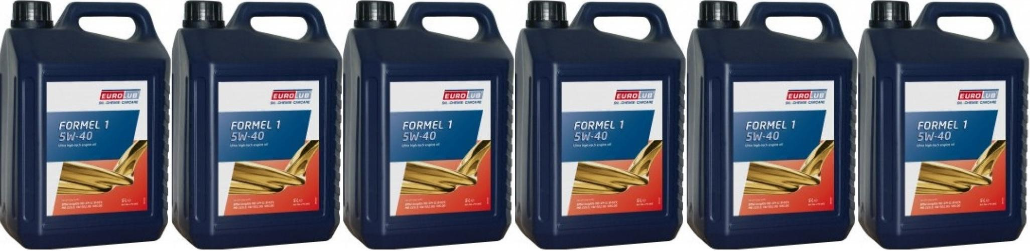 Eurolub Formel 1 5W-40 Motoröl 6x 5 = 30 Liter