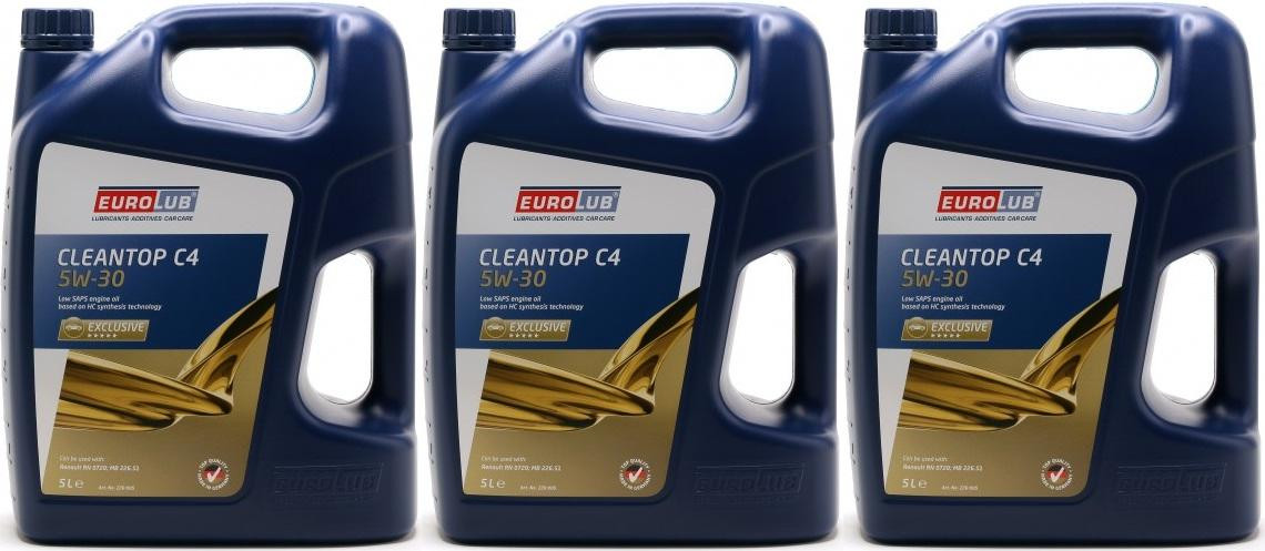 Eurolub Cleantop C4 5W-30 Motoröl 3x 5 = 15 Liter