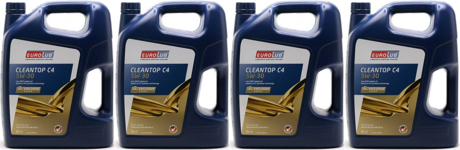 Eurolub Cleantop C4 5W-30 Motoröl 4x 5 = 20 Liter