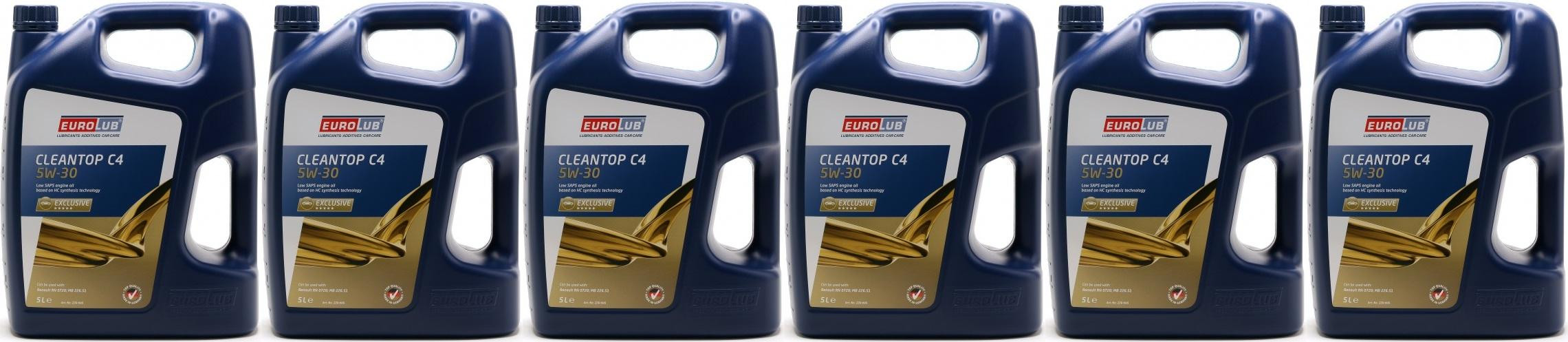 Eurolub Cleantop C4 5W-30 Motoröl 6x 5 = 30 Liter