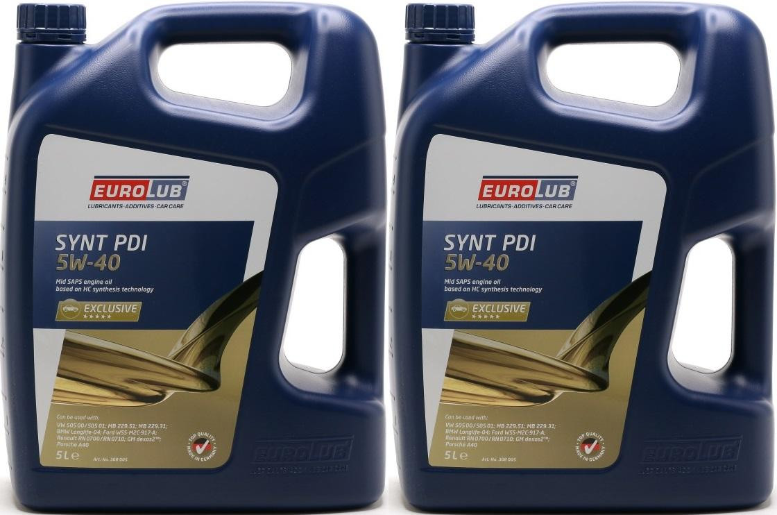 Eurolub SYNT PDI SAE 5W-40 Motoröl 2x 5 = 10 Liter