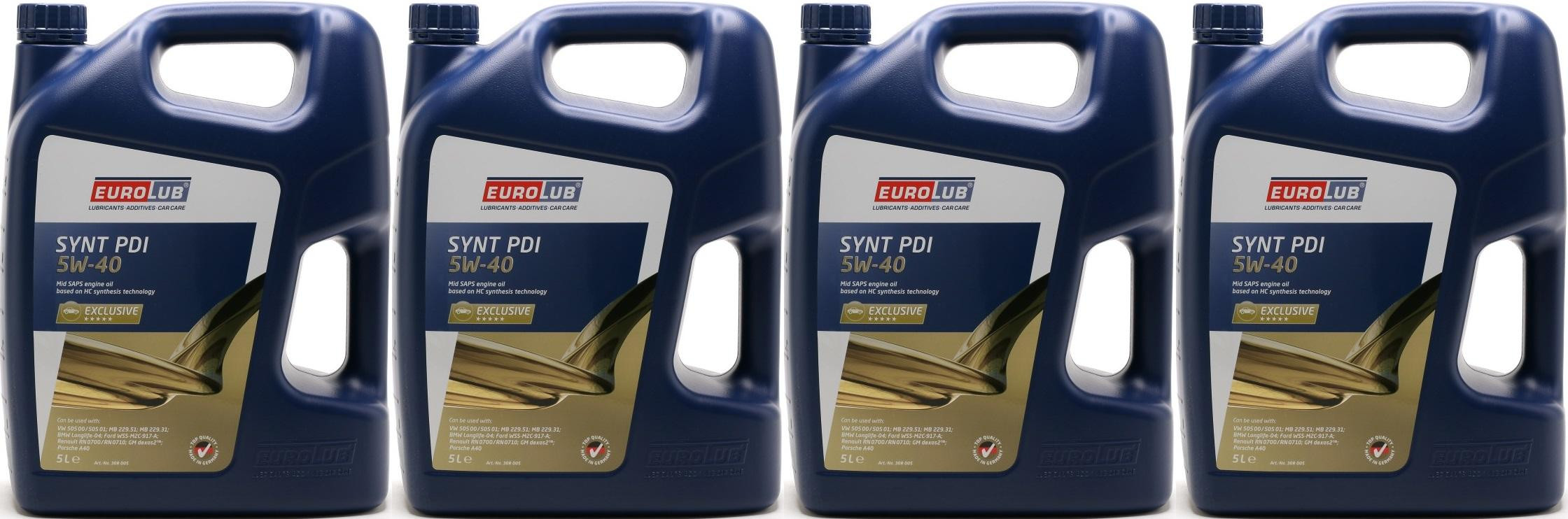 Eurolub SYNT PDI SAE 5W-40 Motoröl 4x 5 = 20 Liter