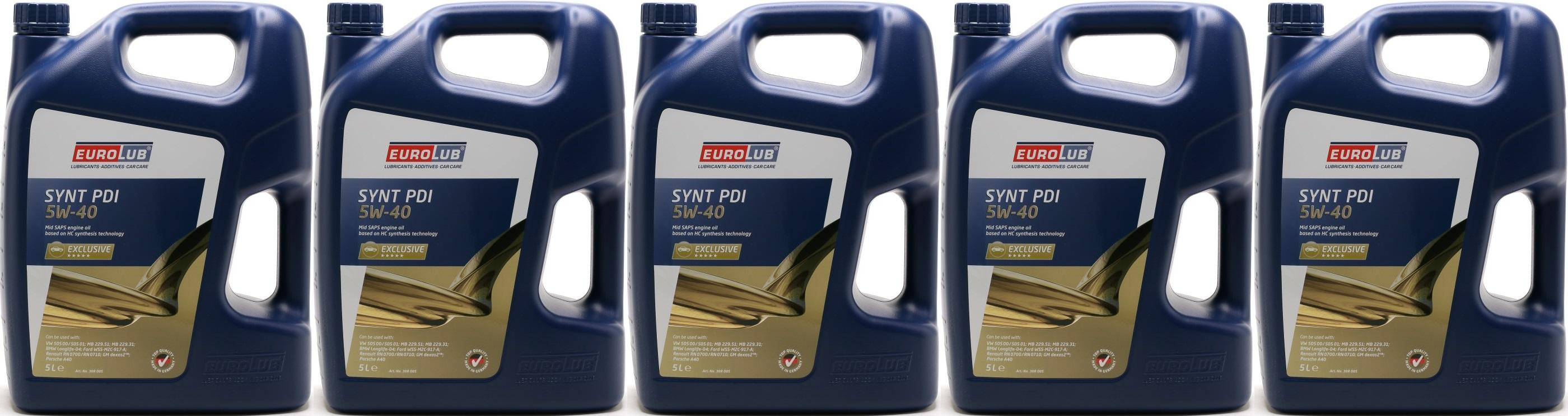 Eurolub SYNT PDI SAE 5W-40 Motoröl 5x 5 = 25 Liter