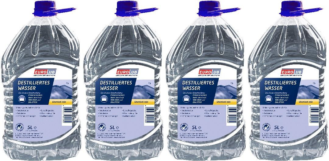 EUROLUB Destilliertes Wasser 4x 5 = 20 Liter