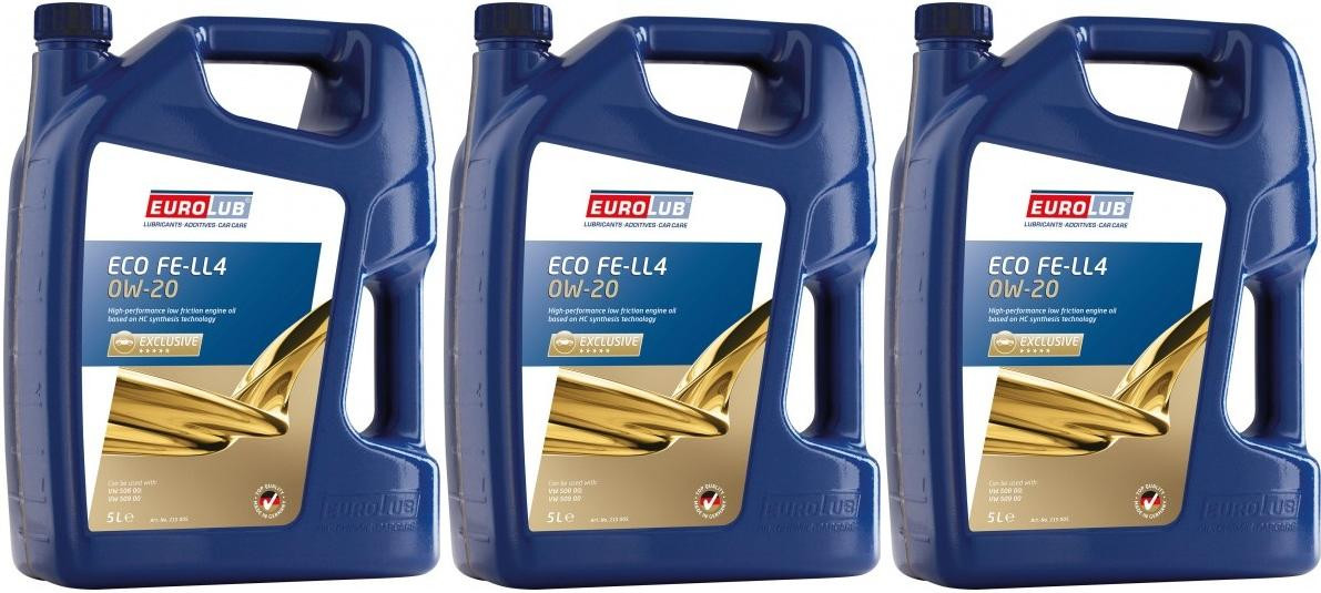 Eurolub FE-LL4 0W-20 Motoröl 3x 5 = 15 Liter