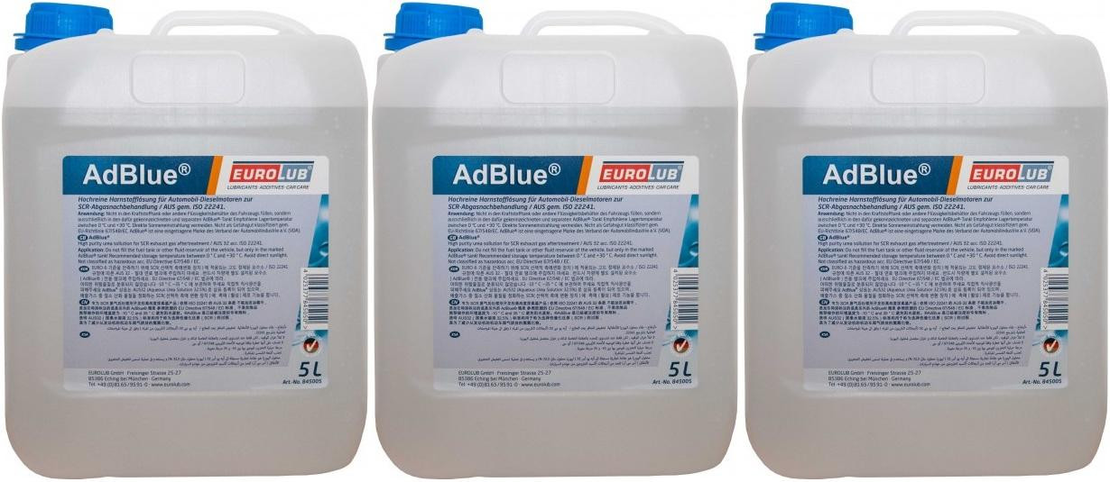 EUROLUB AdBlue Harnstofflösung mit Ausgießer 3x 5 = 15 Liter