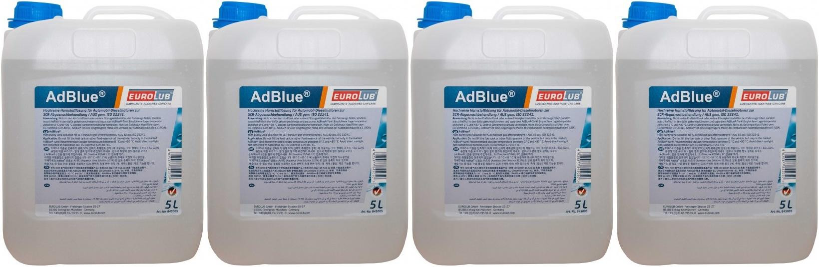 EUROLUB AdBlue Harnstofflösung mit Ausgießer 4x 5 = 20 Liter