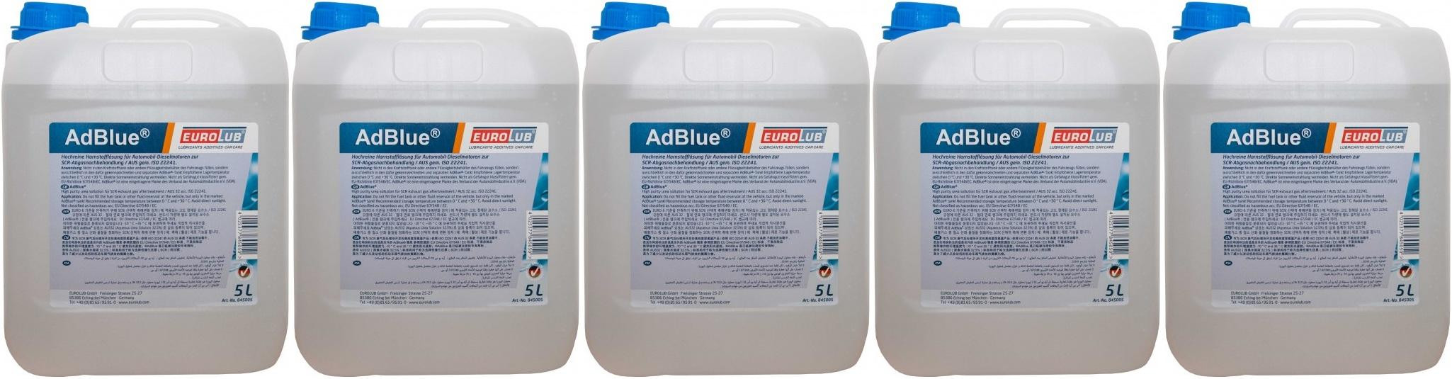 EUROLUB AdBlue Harnstofflösung mit Ausgießer 5x 5 = 25 Liter