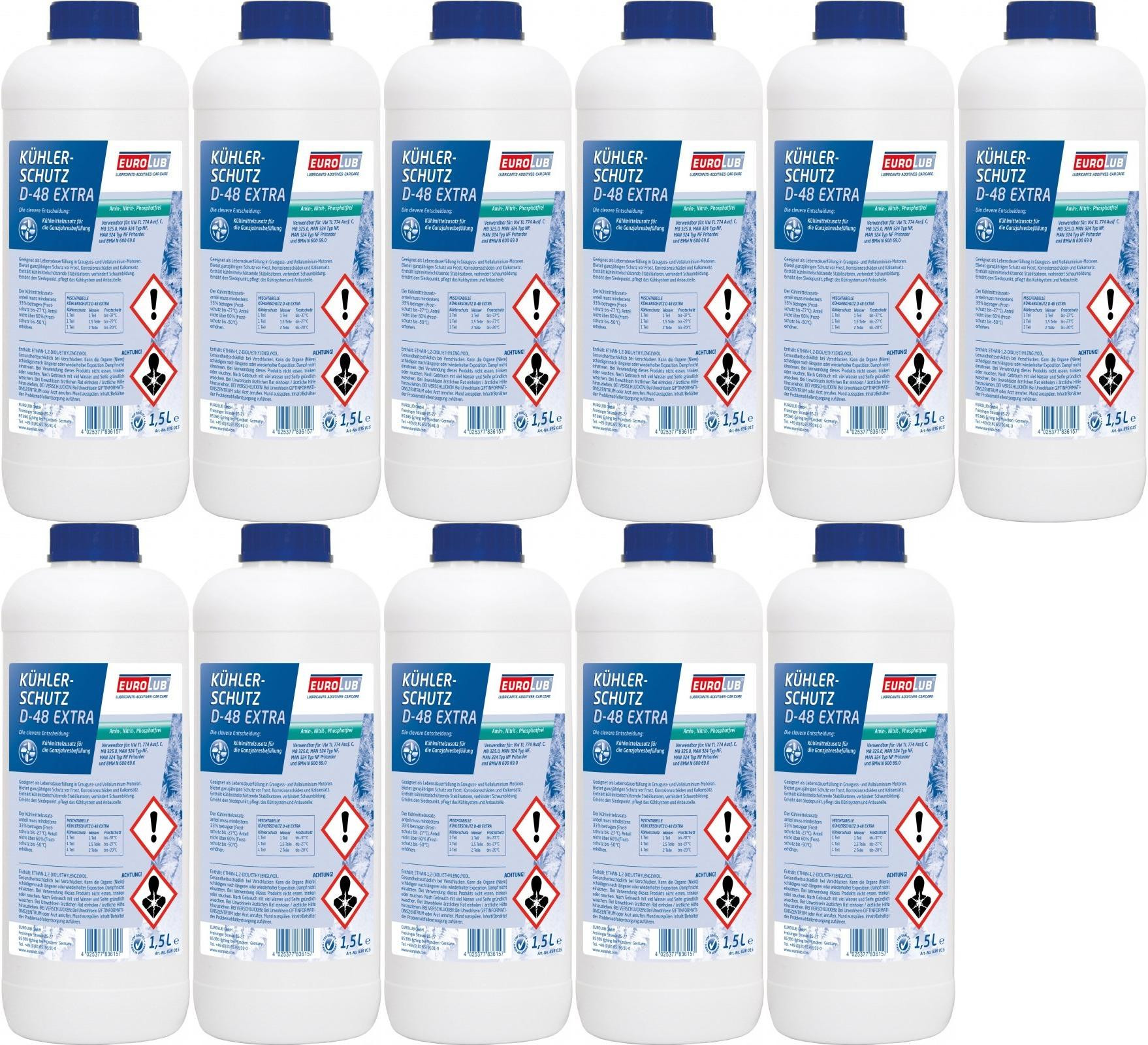Eurolub Kühlerfrostschutz D-48 Extra Konzentrat 11 x 1,5 = 16,5 Liter