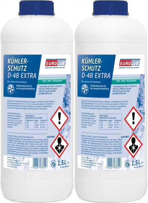 Eurolub Kühlerfrostschutz D-48 Extra Konzentrat 2 x 1,5 = 3 Liter