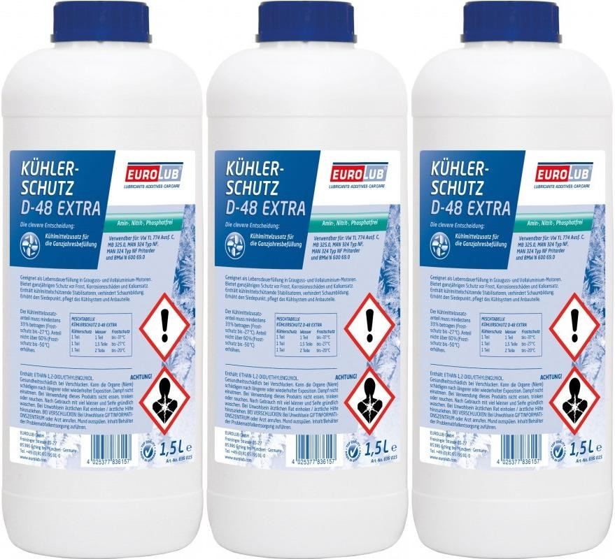 Eurolub Kühlerfrostschutz D-48 Extra Konzentrat 3 x 1,5 = 4,5 Liter