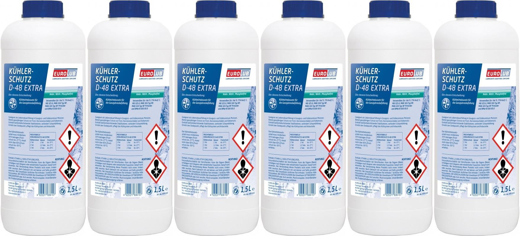 Eurolub Kühlerfrostschutz D-48 Extra Konzentrat 6 x 1,5 = 9 Liter