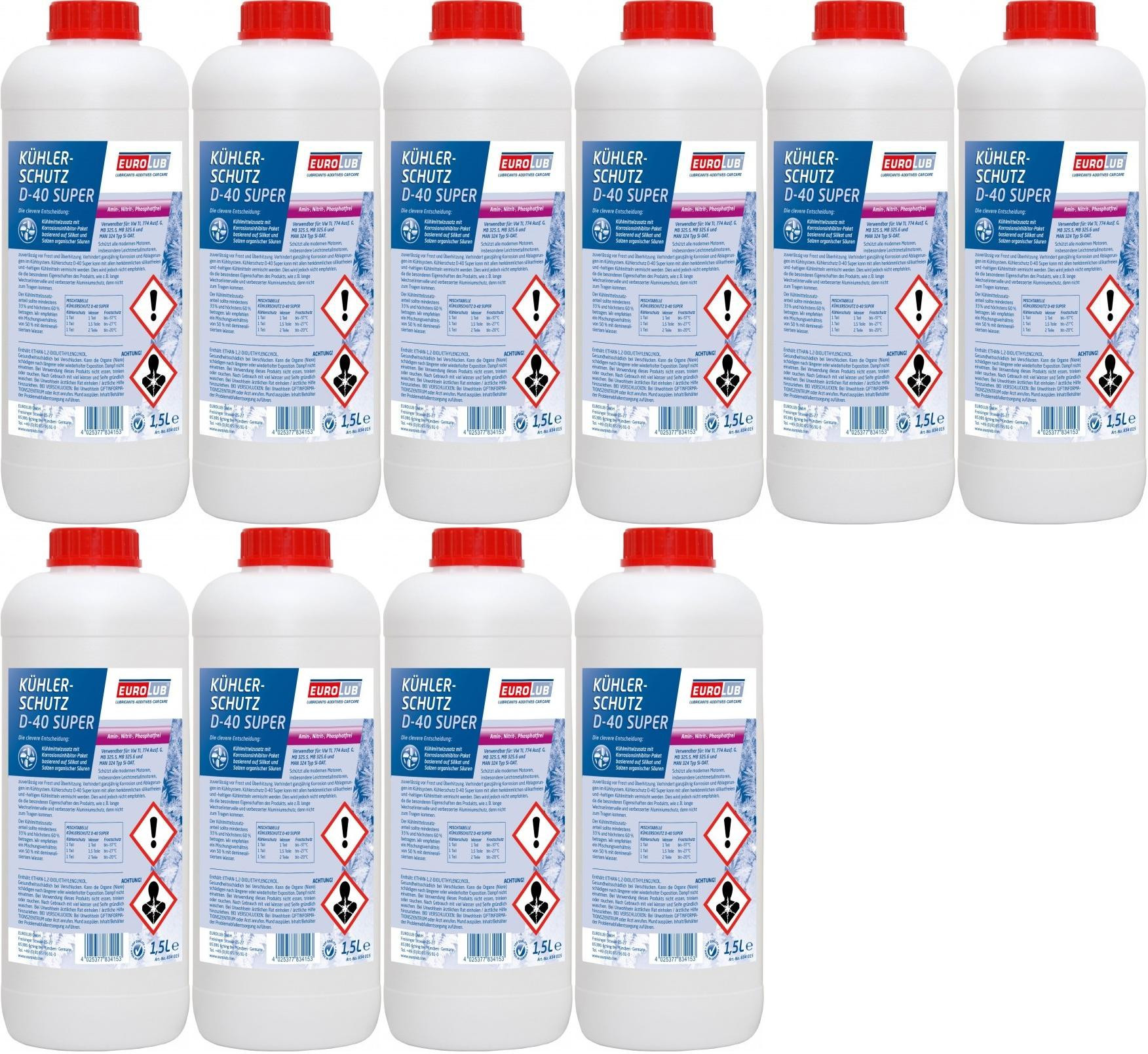 Eurolub Kühlerfrostschutz D-40 Super Konzentrat 10 x 1,5 = 15 Liter