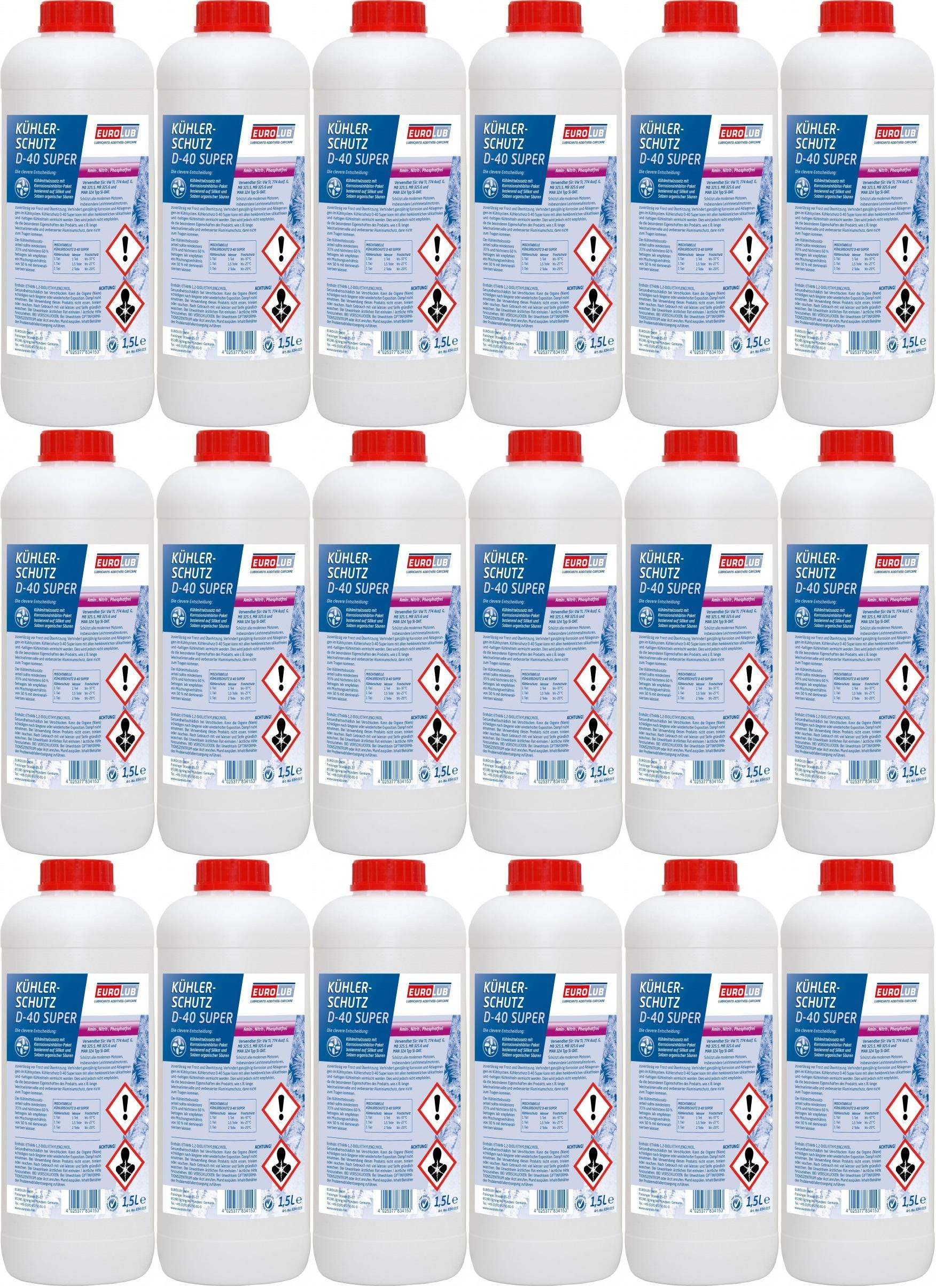 Eurolub Kühlerfrostschutz D-40 Super Konzentrat 18 x 1,5 = 27 Liter