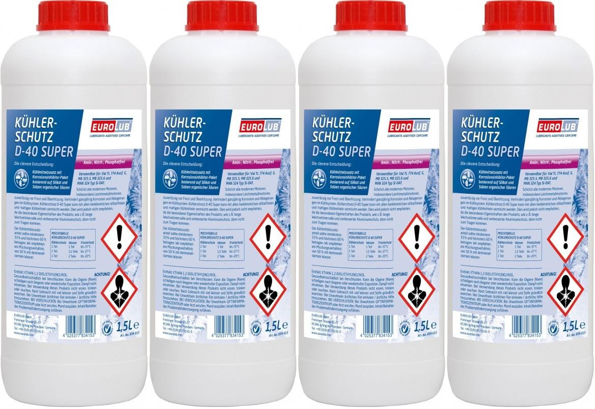 Eurolub Kühlerfrostschutz D-40 Super Konzentrat 4 x 1,5 = 6 Liter