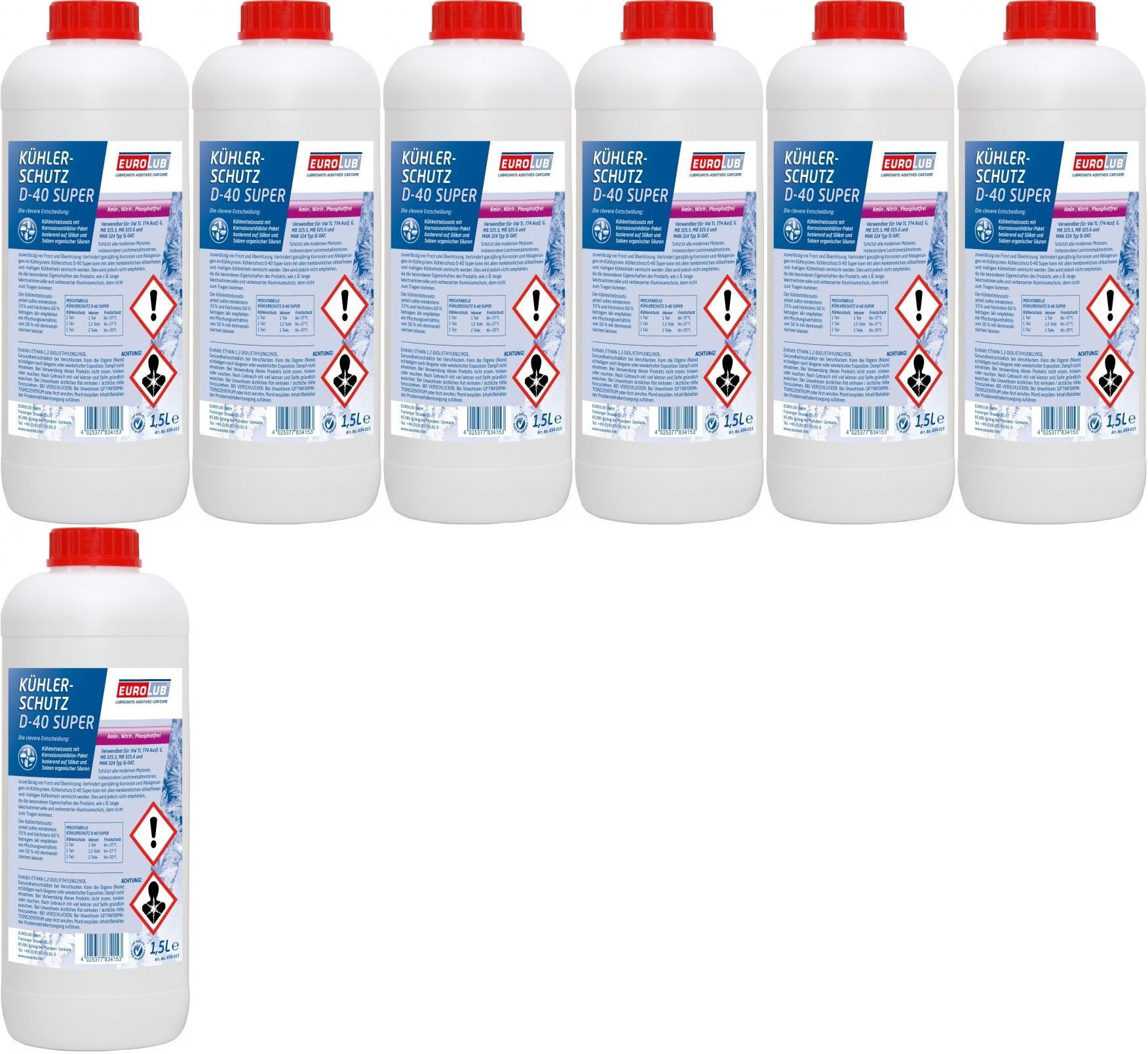 Eurolub Kühlerfrostschutz D-40 Super Konzentrat 7 x 1,5 = 10,5 Liter