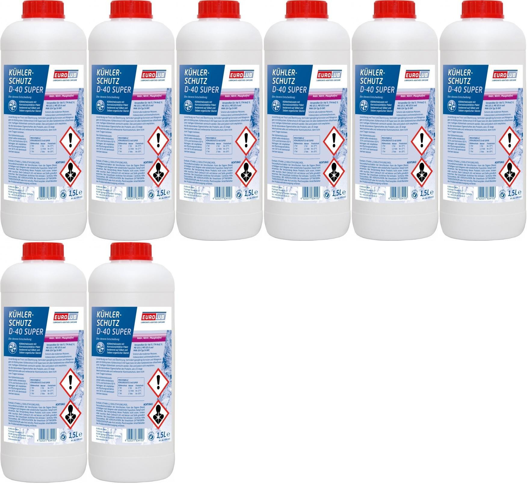 Eurolub Kühlerfrostschutz D-40 Super Konzentrat 8 x 1,5 = 12 Liter