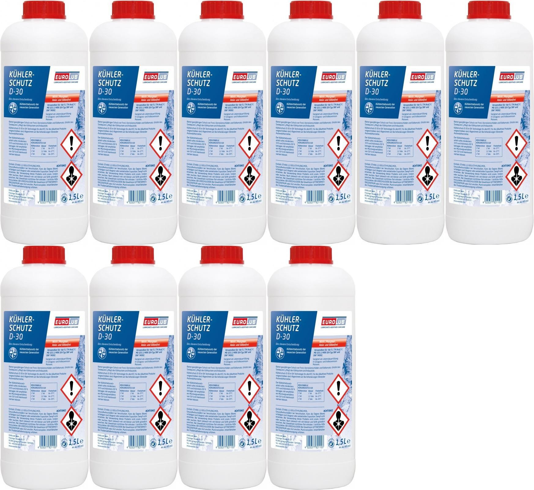 Eurolub Kühlerfrostschutz D-30 Konzentrat 10 x 1,5 = 15 Liter