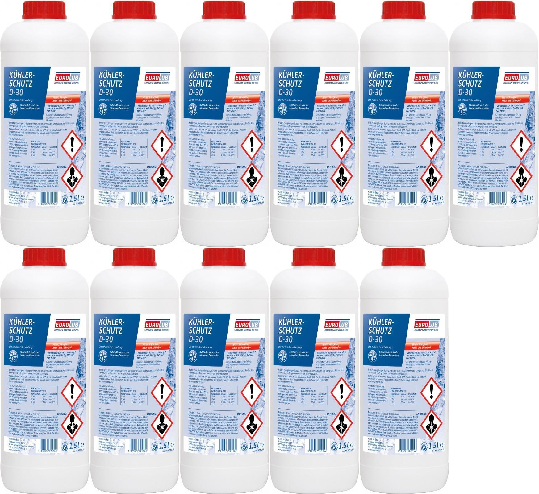 Eurolub Kühlerfrostschutz D-30 Konzentrat 11 x 1,5 = 16,5 Liter