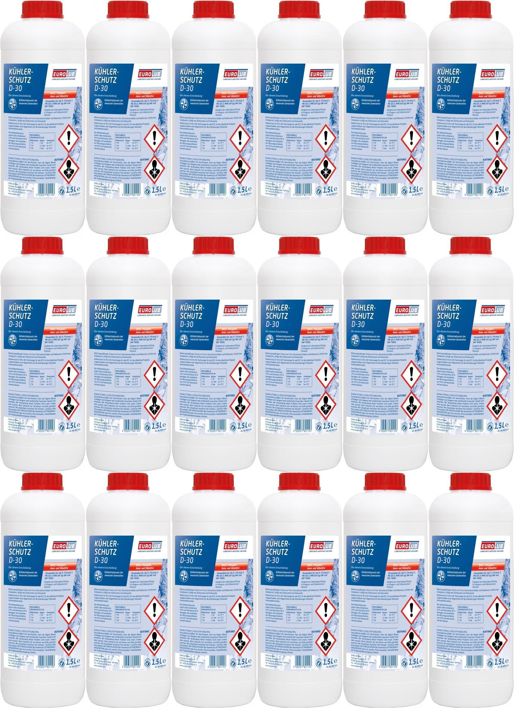 Eurolub Kühlerfrostschutz D-30 Konzentrat 18 x 1,5 = 27 Liter