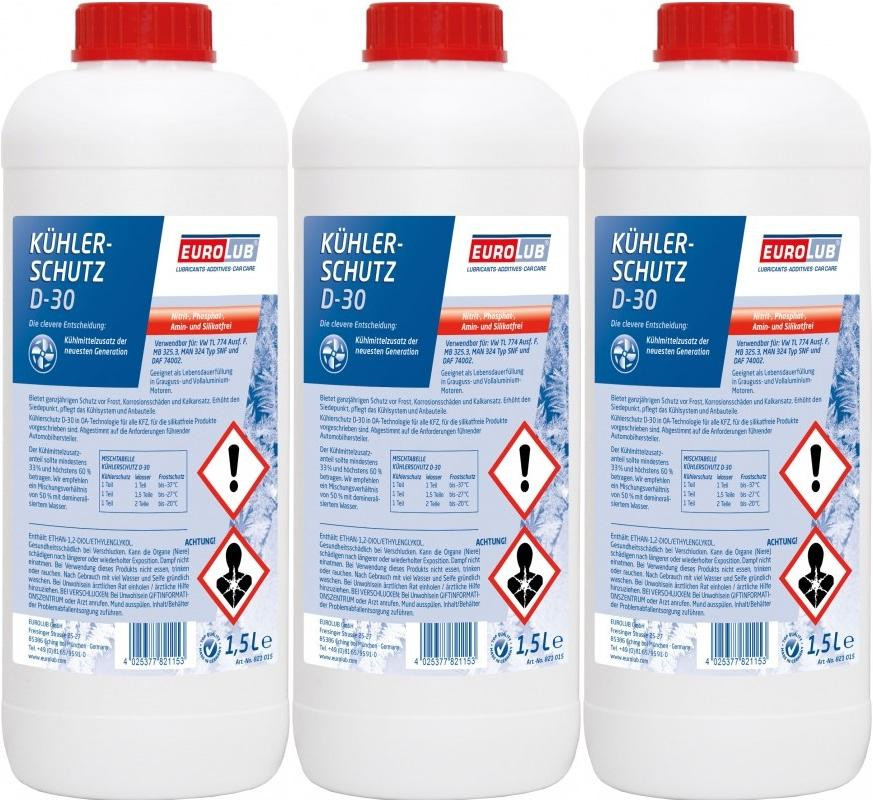 Eurolub Kühlerfrostschutz D-30 Konzentrat 3 x 1,5 = 4,5 Liter
