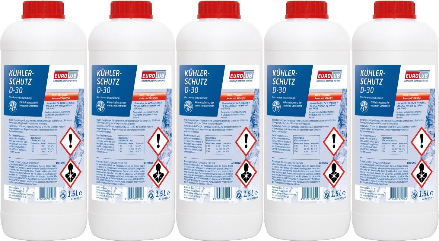 Eurolub Kühlerfrostschutz D-30 Konzentrat 5 x 1,5 = 7,5 Liter