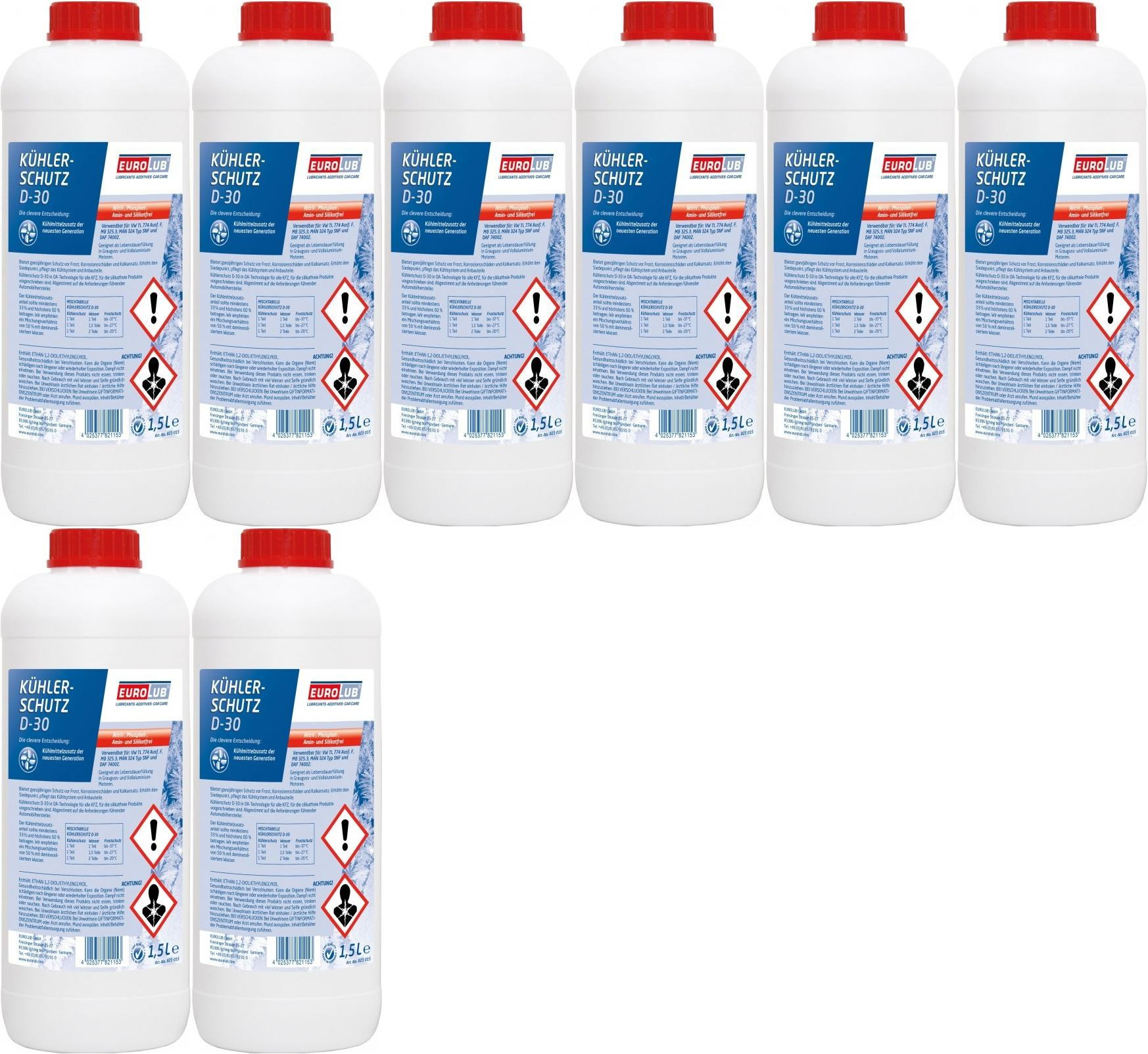 Eurolub Kühlerfrostschutz D-30 Konzentrat 8 x 1,5 = 12 Liter