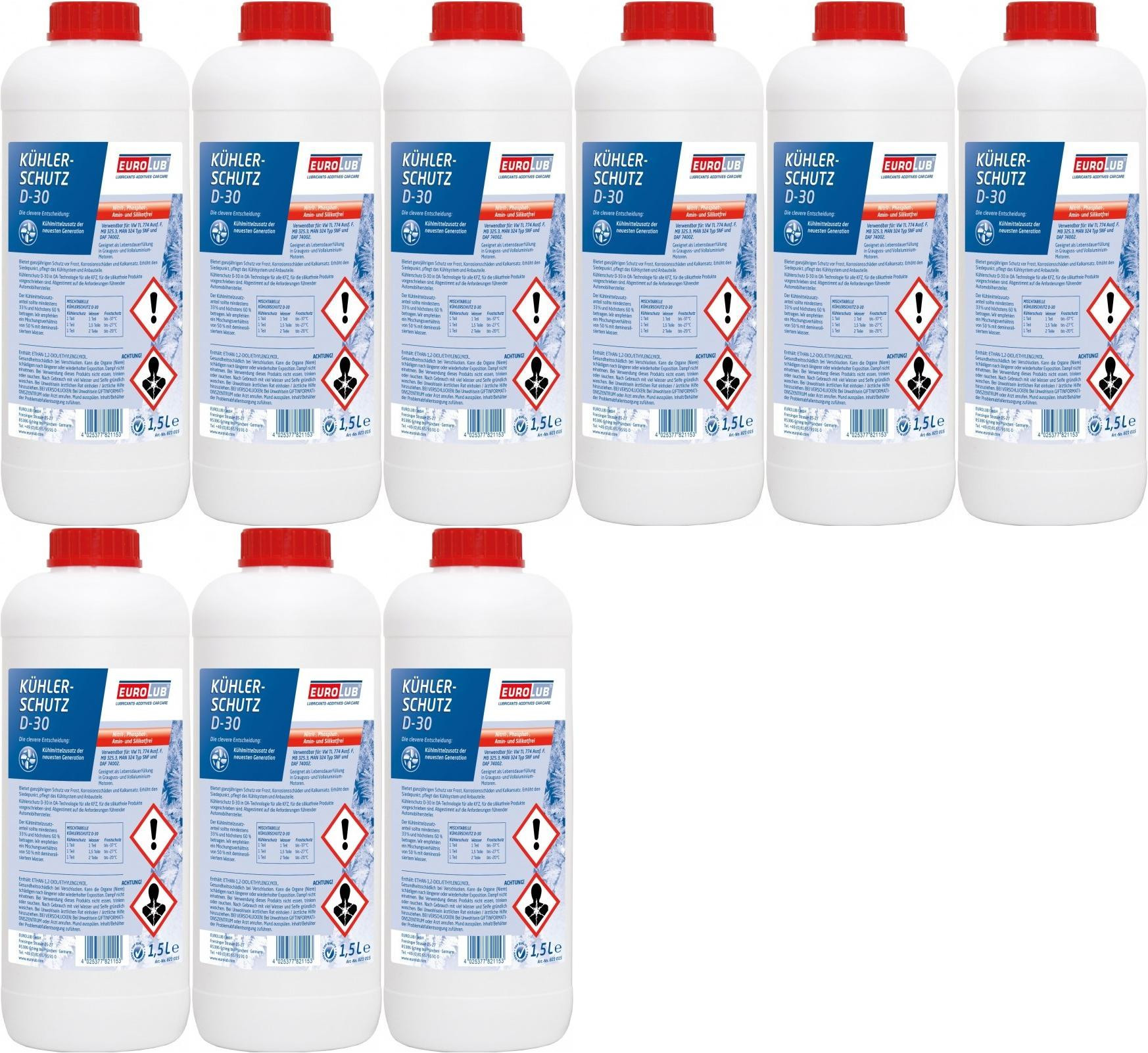 Eurolub Kühlerfrostschutz D-30 Konzentrat 9 x 1,5 = 13,5 Liter