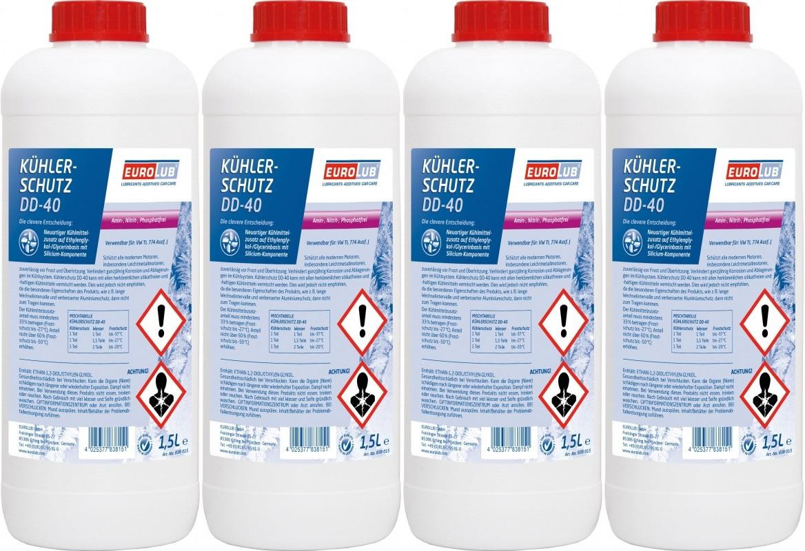 Eurolub Kühlerschutz DD-40 Konzentrat 4 x 1,5 = 6 Liter