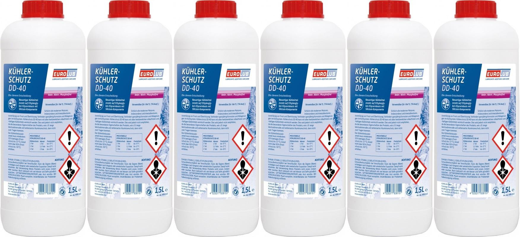 Eurolub Kühlerschutz DD-40 Konzentrat 6 x 1,5 = 9 Liter