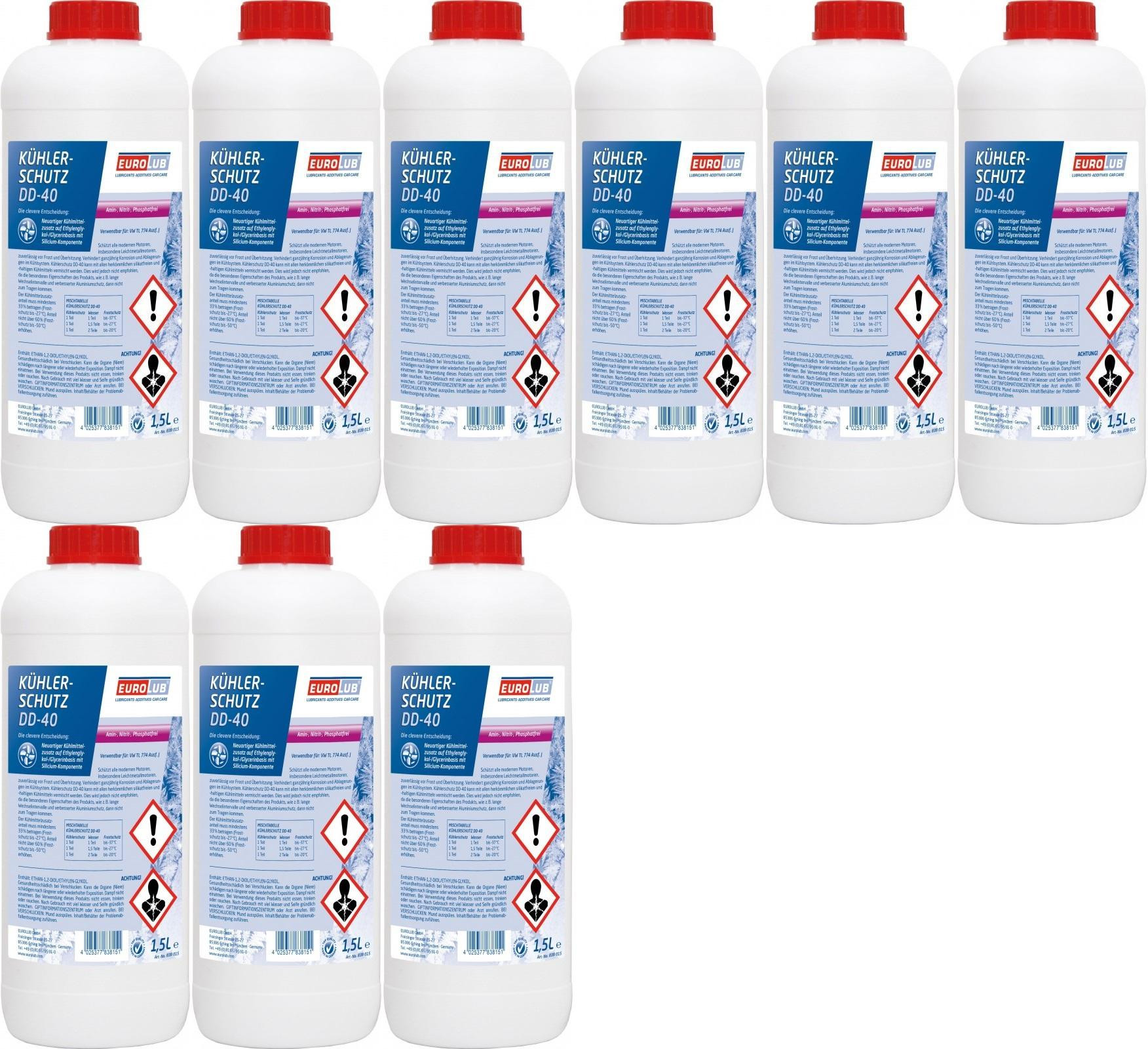 Eurolub Kühlerschutz DD-40 Konzentrat 9 x 1,5 = 13,5 Liter