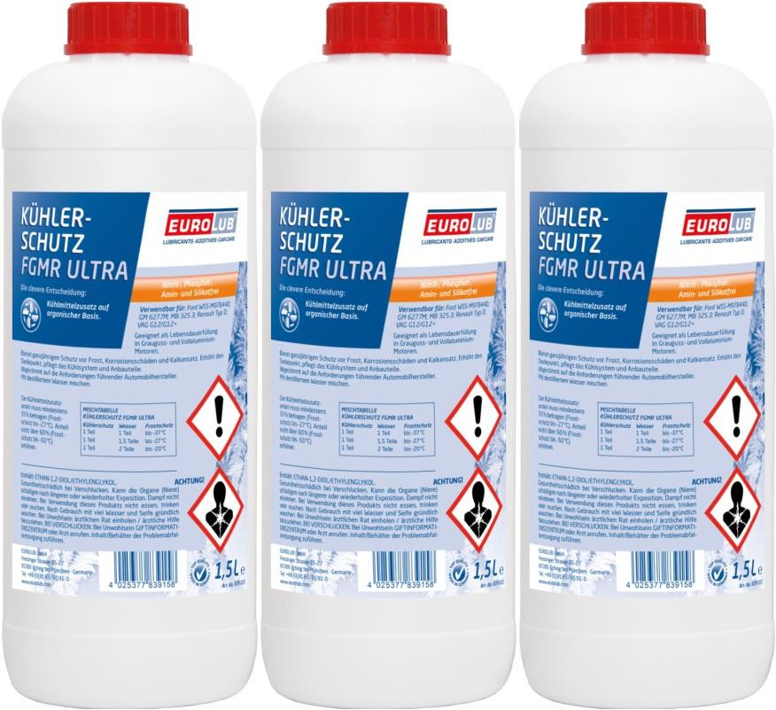 Eurolub Kühlerfrostschutz FGMR ULTRA Konzentrat 3 x 1,5 = 4,5 Liter