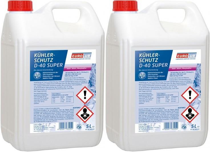 Eurolub Kühlerfrostschutz D-40 Super Konzentrat 2x 5 = 10 Liter