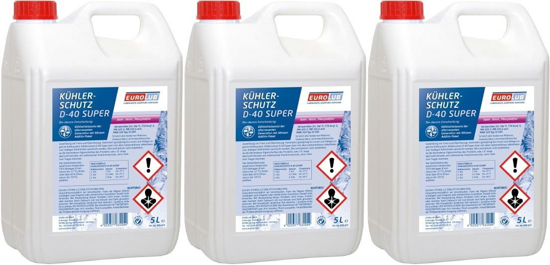 Eurolub Kühlerfrostschutz D-40 Super Konzentrat 3x 5 = 15 Liter