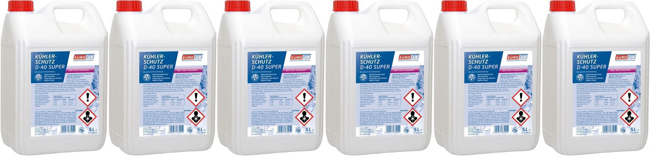 Eurolub Kühlerfrostschutz D-40 Super Konzentrat 6x 5 = 30 Liter