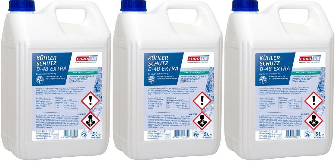 Eurolub Kühlerfrostschutz D-48 Extra Konzentrat 3x 5 = 15 Liter
