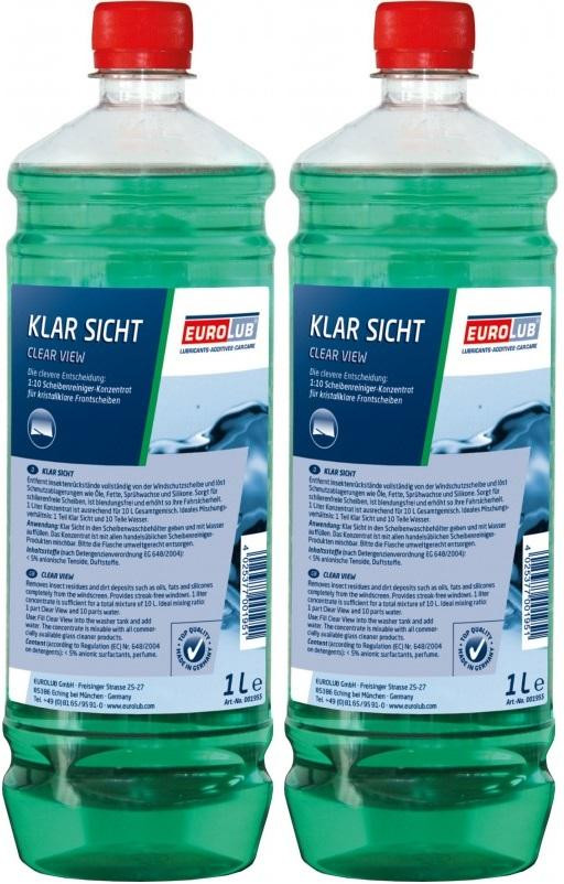 EUROLUB Klar Sicht Sommer 1:10 Scheibenreiniger-Konzentrat 2x 1l = 2 Liter