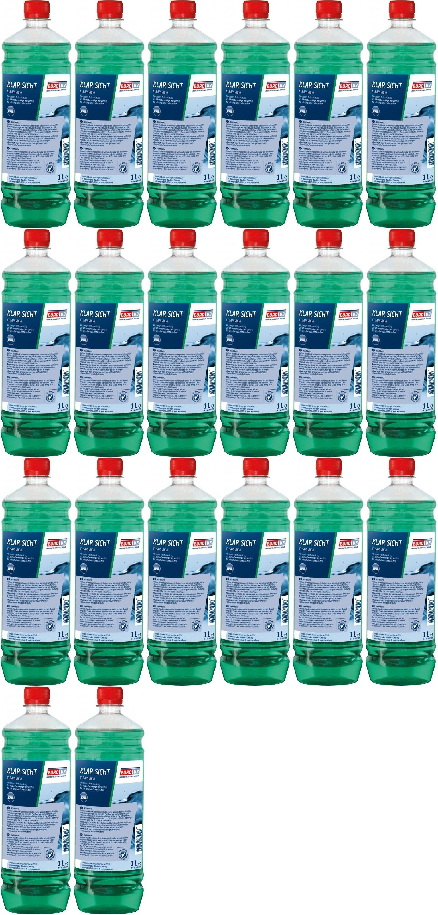 EUROLUB Klar Sicht Sommer 1:10 Scheibenreiniger-Konzentrat 20x 1l = 20 Liter
