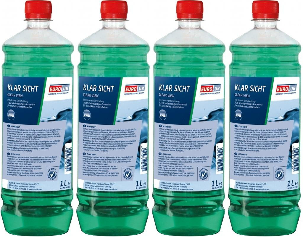EUROLUB Klar Sicht Sommer 1:10 Scheibenreiniger-Konzentrat 4x 1l = 4 Liter