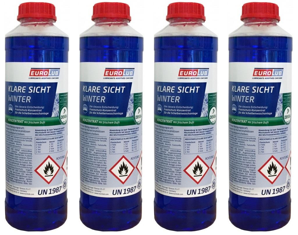 EUROLUB Scheibenfrostschutz Klare Sicht Winter Konzentrat -60°C 4x 1l = 4 Liter