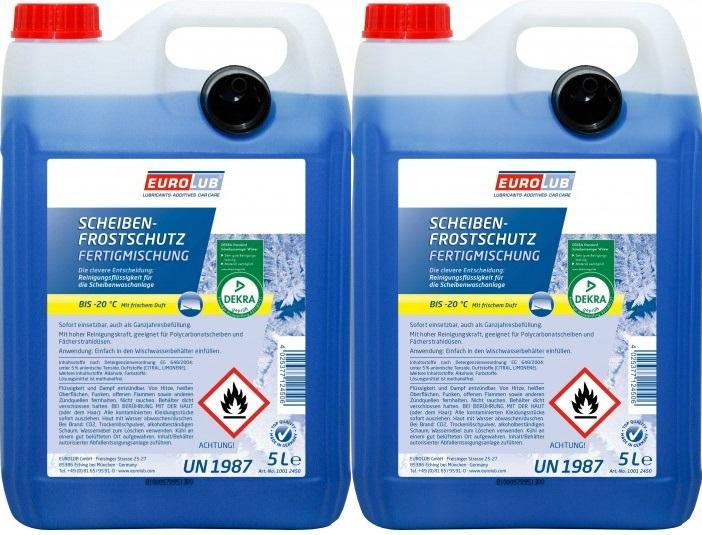 Eurolub Scheibenfrostschutz Fertigmischung -20°C 2x 5 = 10 Liter